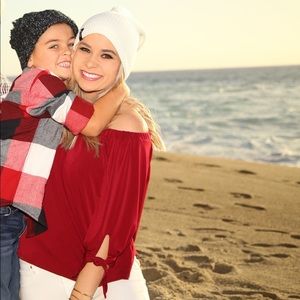 Red/Merlot Off shoulder sweater BP size XS